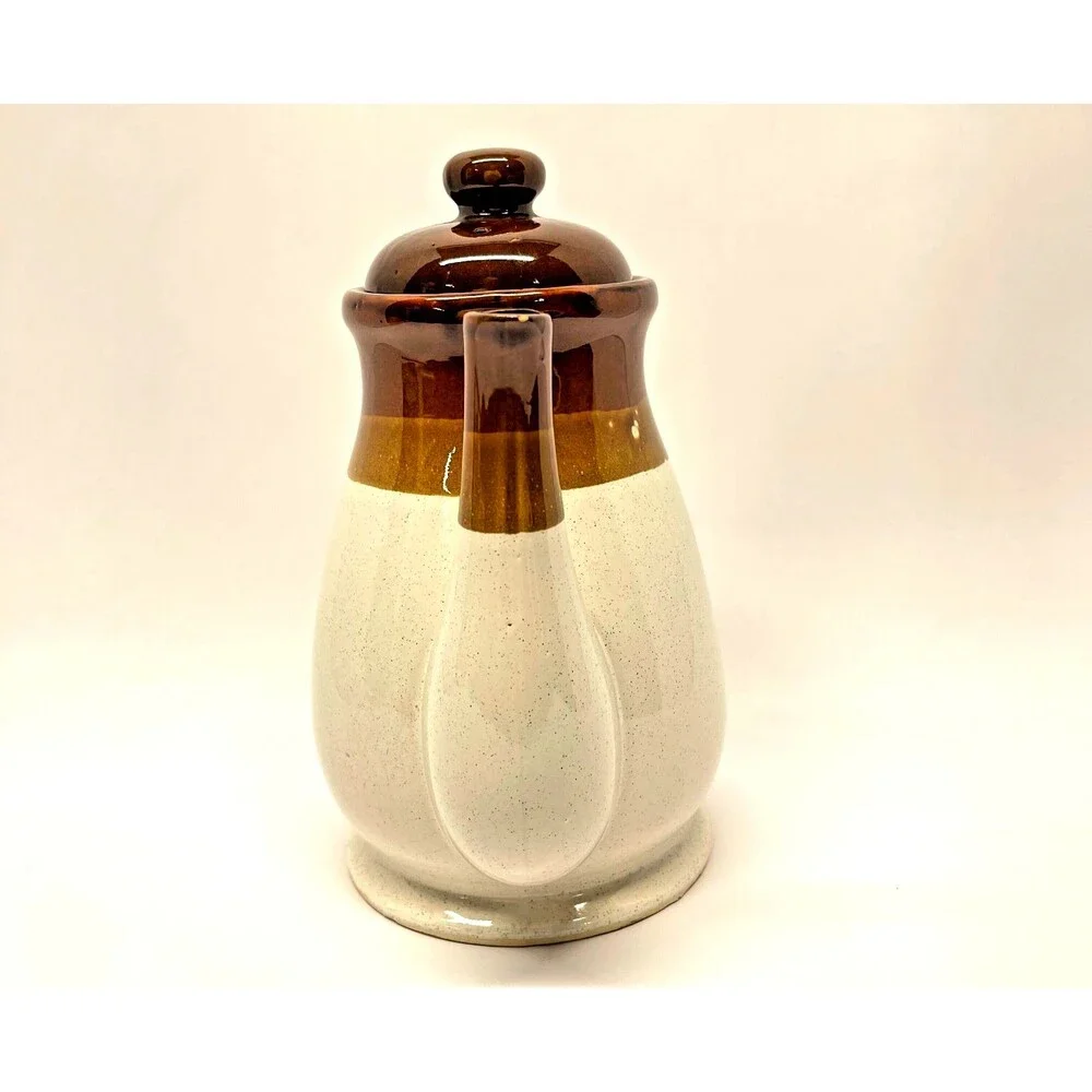 MCM Vintage Gailstyn-Sutton Brittany Ceramic Coffee/Tea Pot Brown Drip Glaze 70s